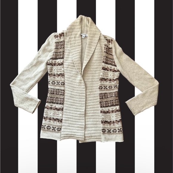 St. John’s Bay Open Cardigan Sweater Drape Collar Women’s M Festive Momcore - Picture 5 of 12